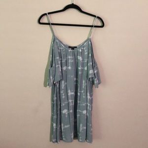 Light Blue and White Off-the-Shoulder Sun Dress!